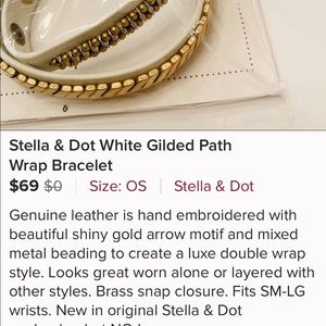 Stella & Dot White and Gold Wrap Bracelet